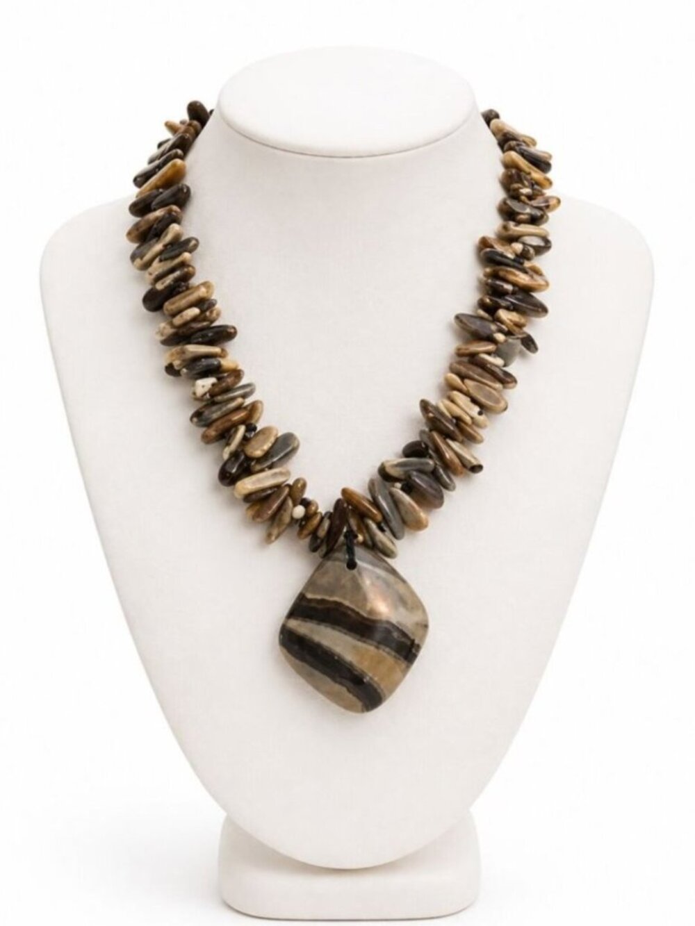 Hand Crafted Polished Stone Necklace